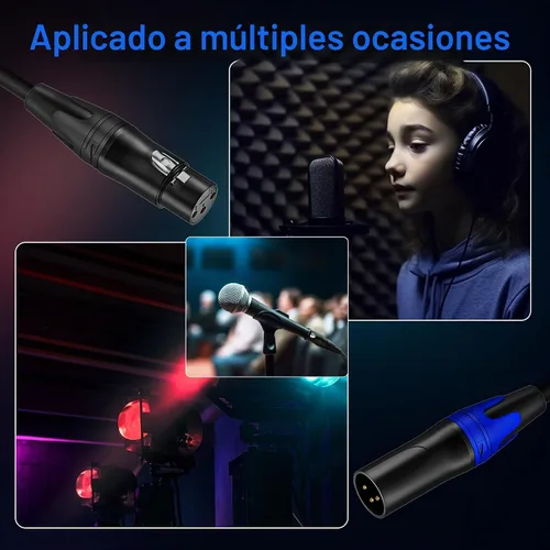 Vista 9 de LanSenSu XLR hembra a 2 XLR macho Patch Y cable, cable divisor de micrófono equilibrado, adaptador de audio, 11.8 pulgadas (paquete de 2)