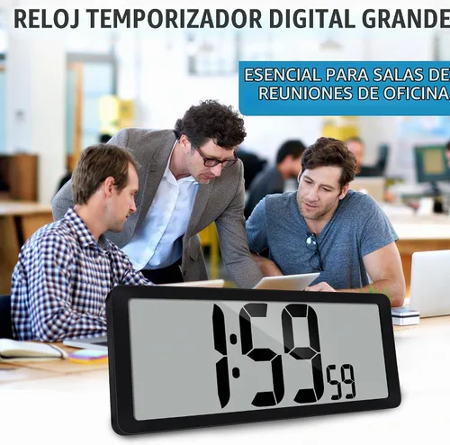 Vista 8 de TXL Reloj de pared digital grande de 14.2 pulgadas, funciona con pilas, reloj digital con pantalla grande con día, fecha y temperatura, reloj