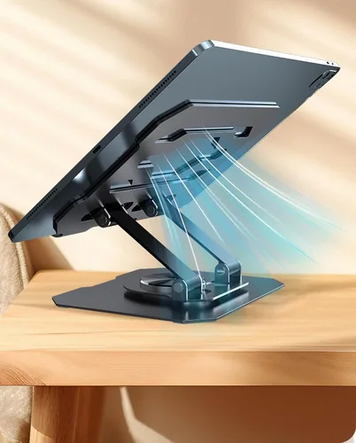 Vista 2 de LYW Soporte universal de metal para teléfono celular, soporte para tableta, multi-ángel ajustable de rotación de 360°, soporte de metal