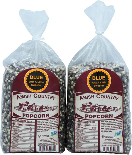 Vista 10 de Amish Country Popcorn Bolsa de 1 libra Granos de palomitas de maíz azules Anticuados, sin OMG y sin gluten (azul, bolsa de 1 libra)