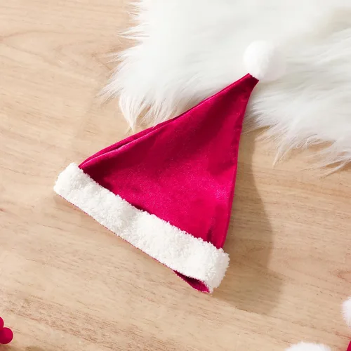 Vista 3 de Ropa de Navidad para bebé niña, vestido de terciopelo de manga larga para bebé, disfraces de Navidad lindos