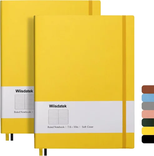 Vista 8 de Cuadernos B5 con rayas universitarias, paquete de 2 cuadernos grandes B5 con 376 páginas numeradas, papel rayado grueso de 3.53 oz/m², cubierta