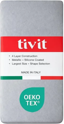 Vista 2 de TIVIT Funda rectangular para tabla de planchar Sullivans, revestimiento AlumiTek, acolchado grueso, resistente al quemado, borde elástico, 59 x 22