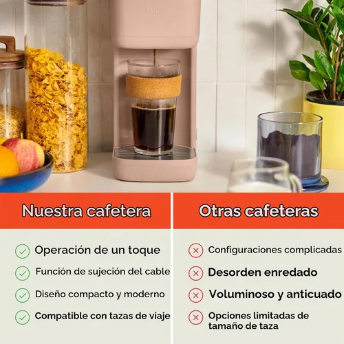 Vista 4 de BELLA Cafetera individual, para cápsulas K-Cup y café molido, bandeja de goteo ajustable y removible, apagado automático y accesorios aptos