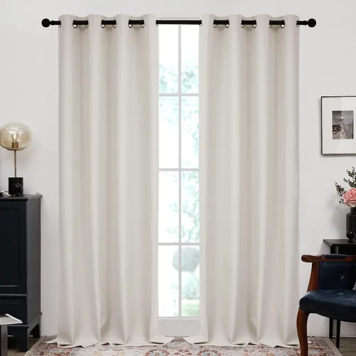 Vista 15 de Deconovo - Cortinas opacas 100% ligeras de lino sintético para dormitorio, cortinas térmicas aisladas para reducir el ruido para comedor, sala