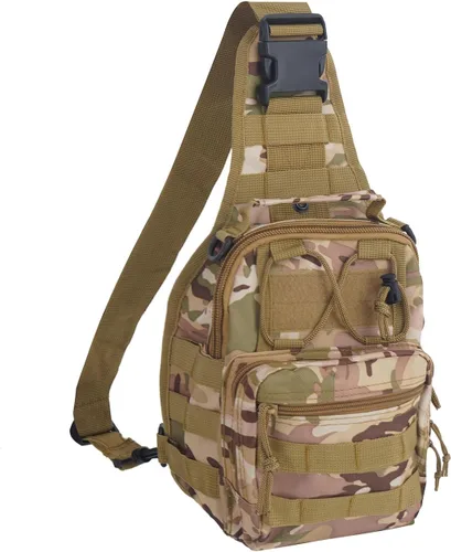 Vista 9 de Mochila para el hombro para exteriores, mochila deportiva y militar, táctico para campamento, senderismo, caminata Fami