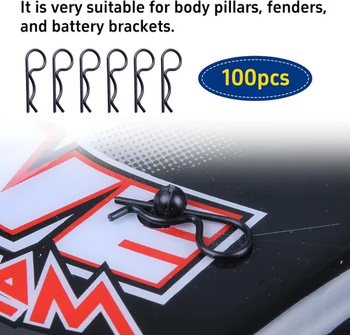 Vista 4 de 100 clips universales para cuerpo a control remoto para todas las piezas de automóvil a escala 1/10 1/12 Traxxas Redcat Axial SCX10 Losi HPI Himoto