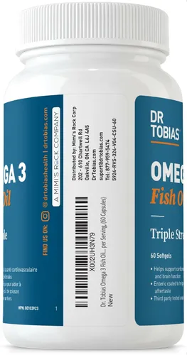 Vista 7 de Dr. Tobias Omega 3 Aceite de Pescado, 2000 mg Fuerza Triple con 800 mg EPA 600 mg DHA Por Porción, Suplementos de Aceite de Pescado Omega 3