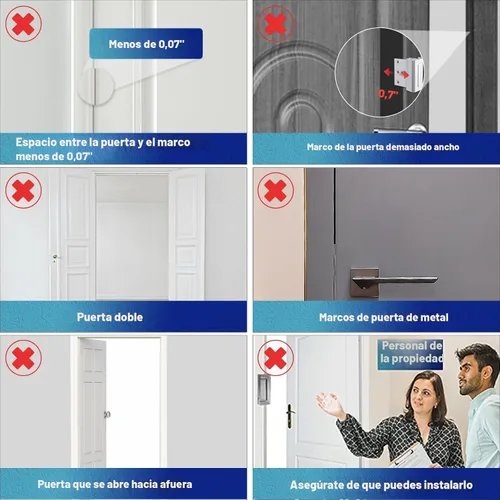 Vista 2 de La cerradura de refuerzo de puerta soporta 800 libras de fuerza, cerradura de puerta negra a prueba extra para niños requiere perforación, evita