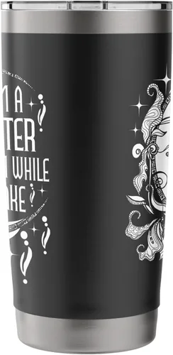Vista 2 de Vaso aislado de acero inoxidable con texto en inglés "I Am A Writer I Dream While Awake Author Book Novelist Poet