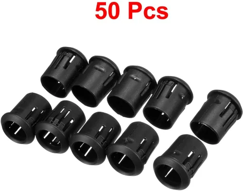 Vista 4 de uxcell 50 unids lámpara de diodo emisor de luz clip bisel montaje 0.394 in LED titulares panel pantalla plástico negro