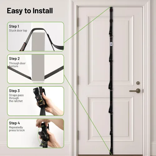 Vista 7 de Slim Panda Door Anchor Strap for Resistance Bands, Door Exercise Equipment with Ratchet Adjust Tighten, Multi Point Anchor Gym Attachment, Portable