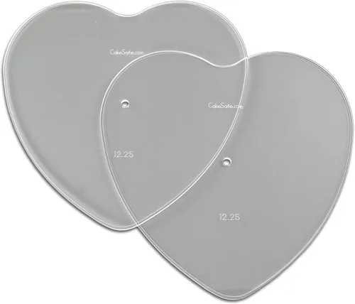 Vista 10 de CAKESAFE Discos acrílicos transparentes de ¼ pulgadas en forma de corazón de 2 a 6.25 pulgadas - Herramienta de glaseado perfecta para suavizar