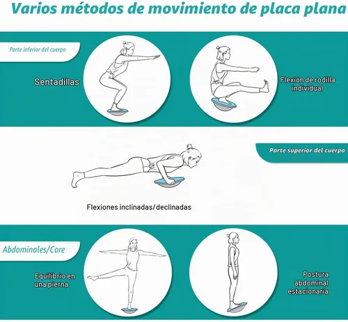 Vista 8 de NALANDA Tabla de Equilibrio Oscilante, Entrenador de Core para Entrenamiento de Equilibrio y Ejercicio, Material Saludable con Superficie
