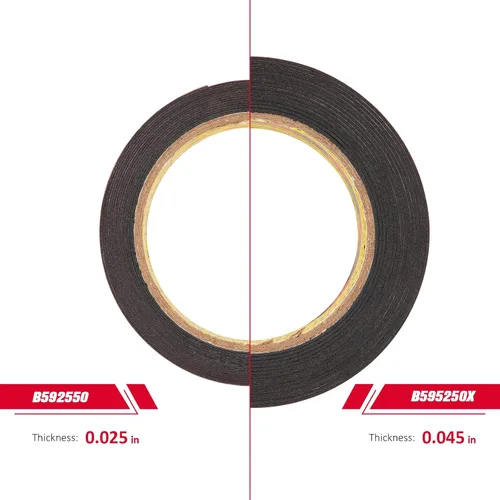 Vista 3 de 3M 5952 - Cinta adhesiva doble de 1 x 15.4 pies, resistente, 0.043 pulgadas de grosor, color negro Cinta de montaje impermeable de espuma