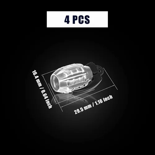 Vista 2 de AIEX 4 paquetes de tapas de vástago de válvula, cubiertas de aluminio resistentes para válvulas de neumáticos, a prueba de aire, para automóviles