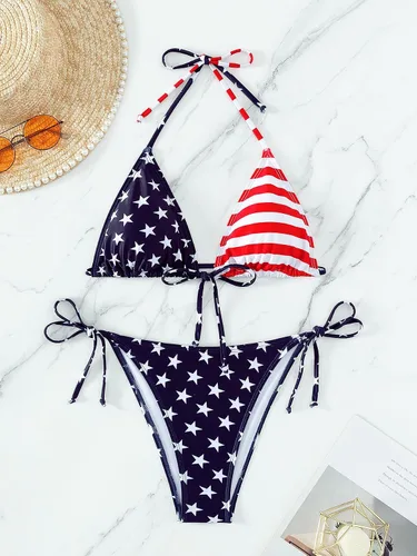 Vista 4 de Rajputana Conjunto de bikini para mujer, traje de baño brasileño de dos piezas con tanga