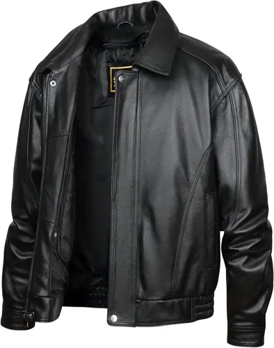 Vista 3 de REED Chaqueta de cuero genuino estilo americano para hombre