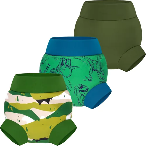 Vista 11 de BIG ELEPHANT - Pañales de natación para bebé, 3 unidades, ajustables, lavables, impermeables, reutilizables, para niños y niñas de 6 meses a 5 años