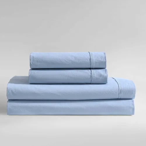 Vista 16 de Calvin Klein - Juego de sábanas de tamaño Queen, sábanas refrescantes frescas y a medida con un tacto de percal de algodón naturalmente suave