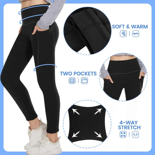 Vista 4 de GAYHAY Leggings con bolsillos para mujer, tallas regulares y grandes, pantalones de yoga capri de cintura alta, control de abdomen, compresión