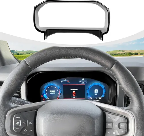 Vista 10 de RAZPOY Cubierta para tablero de instrumentos Bronco, cubierta de tablero de control central compatible con accesorios interiores Ford Bronco Rosa