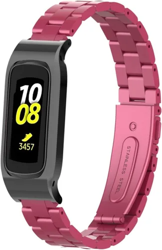Vista 10 de Correa de reloj de metal compatible con Samsung Galaxy Fit2 SM-R220 de acero inoxidable con marco protector de caja de repuesto para Fit 2 SM-R220