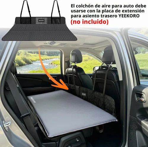 Vista 3 de Colchón de aire para automóvil, colchón de aire autoinflable para SUV con espuma viscoelástica para campamento, cama de campamento ultraligera