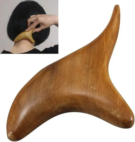 Vista 5 de Reflexology - Masajeador tailandés tradicional de madera para cuerpo completo, gancho para espalda, spa, cara, terapia Gua Sha, herramienta
