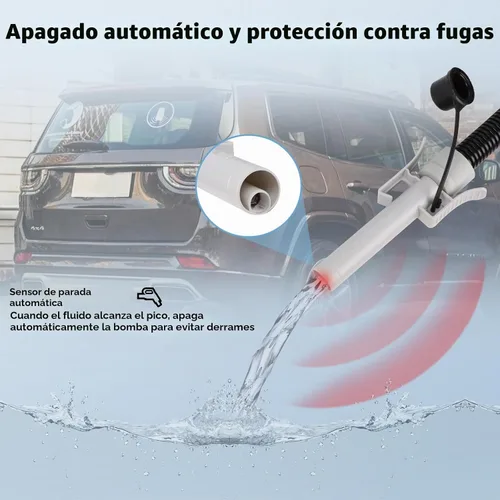 Vista 2 de Bomba de transferencia de combustible (3.2 GPM) con sensor de parada automática, manguera de 51 pulgadas de transferencia automática de bomba de gas