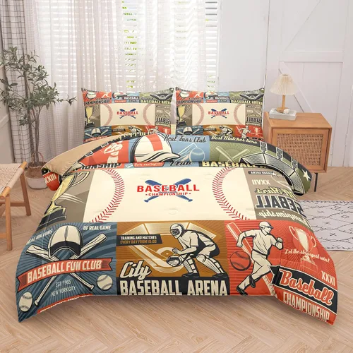 Vista 25 de Tailor Shop - Juegos de edredón deportivos para niños, tamaño completo, ropa de cama deportiva para niños, adolescentes, fútbol, baloncesto