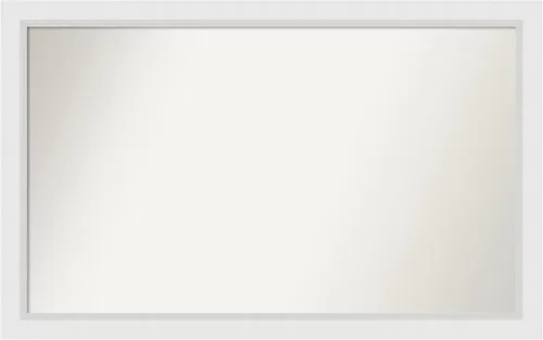 Vista 383 de Amanti Art Espejo de baño blanco para sobre el fregadero, 24 x 26 pulgadas, espejo rectangular blanco y blanco, marco de madera contemporáneo