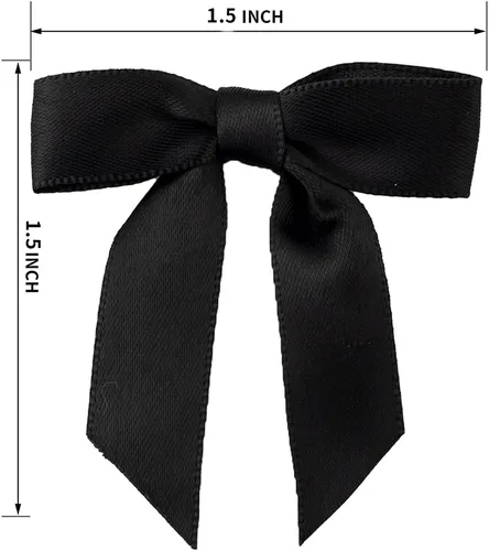 Vista 2 de 7Rainbows 50 mini lazos de satén negro de 1.5 pulgadas para manualidades, costura, álbumes de recortes, boda y envoltura de regalos