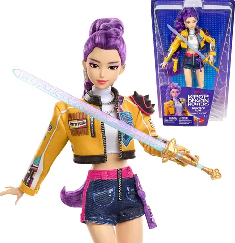Vista 8 de Mattel Kpop Demon Hunters Saja Boys Jinu Fashion Doll con aspecto de rendimiento "Soda Pop" con 2 accesorios, inspirado en la película