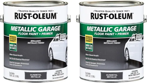 Vista 13 de Rust-Oleum 225359-2PK - Pintura e imprimación para pisos de concreto y garaje, galón, gris armadura satinada, paquete de 2