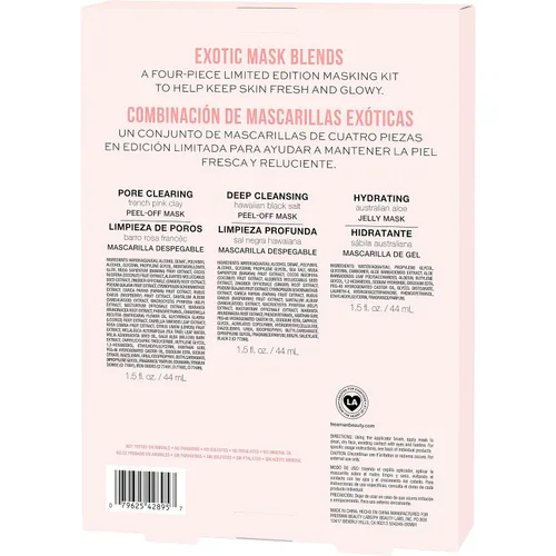 Vista 12 de Freeman Exotic Blends - Juego de 4 mascarillas faciales exfoliantes y gelatinosas, limpiadoras, limpiadoras, limpiadoras de poros e hidratantes