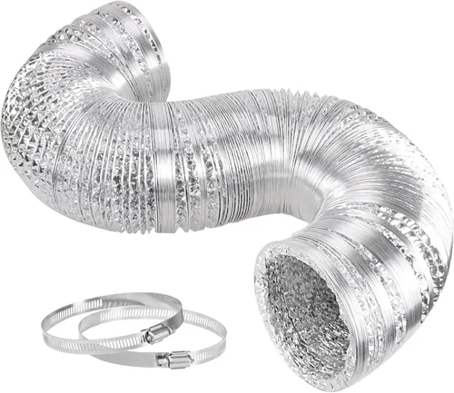 Vista 11 de HealSmart Conducto de Aluminio Flexible de 3" 16 Pies, Protección de Cuatro Capas de Servicio Pesado con 2 Abrazaderas de Conducto, Manguera