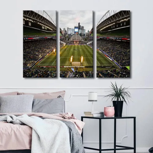 Vista 140 de Lincoln - Lienzo decorativo para pared, diseño de campo financiero de Filadelfia, paisaje de estadio de fútbol de Filadelfia, decoración de pared