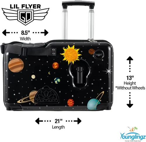 Vista 17 de Younglingz LIL FLYER GO 21" - Maleta de mano para niños, Motocicleta verde V2