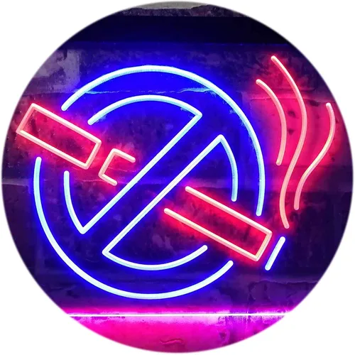 Vista 11 de ADVPRO No Smoking Non Smoke Warning Shop Restaurant Dual Color LED Neon Sign Blue & Red 12" x 8.5" st6s32-i3189-br