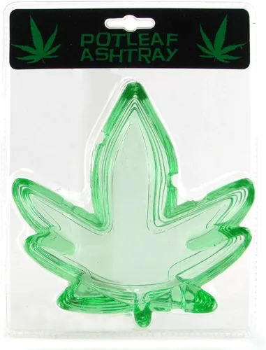 Vista 3 de Kheper Games Cenicero en forma de hoja de vidrio verde, accesorio decorativo de mesa para fumar de 5 pulgadas