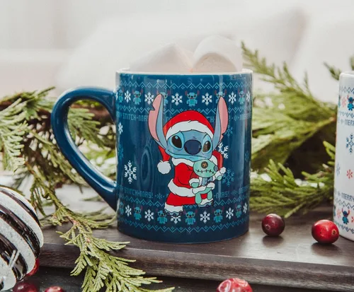 Vista 3 de Disney Lilo & Stitch - Juego de 2 tazas de cerámica, tazas de café para expreso, té, cada uno tiene capacidad para 14 onzas