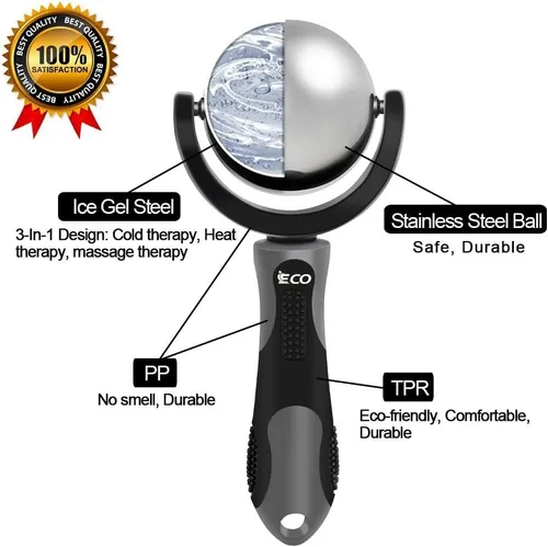 Vista 3 de Cryosphere Pelota Rodillo de Masaje Frío - Pelota de Masaje para Alivio de Frío y Calor, Liberación Miofascial, Terapia de Puntos Gatillo, Nudos