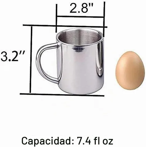 Vista 3 de IMEEA Tazas irrompibles para niños, tazas de camping de doble pared, 7.5oz/220ml, taza de acero inoxidable con asa, juego de 2