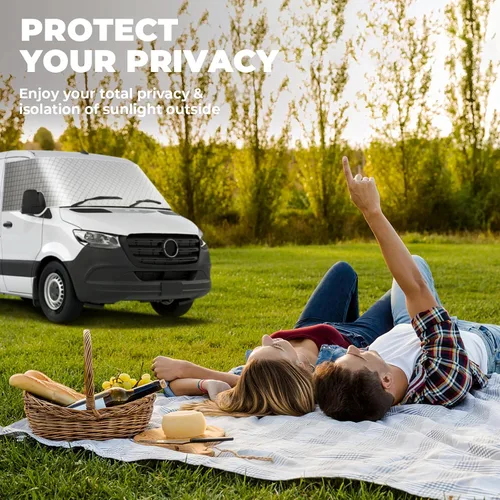 Vista 6 de BougeRV Cubierta de nieve para parabrisas de autocaravana para clase B, Dodge Mercedes Sprinter (2006-2015) para ventana delantera, accesorios