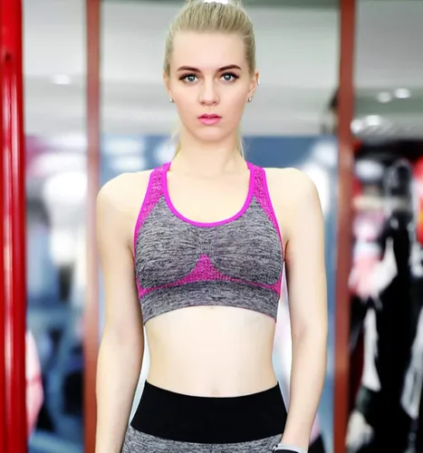 Vista 2 de Sujetador deportivo sin costuras, con bolsillo de alto impacto, para mujer