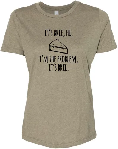 Vista 7 de Cute Women's Screen Printed Crew Neck Tee, Shirts With Sayings, Dusty Blue or Olive