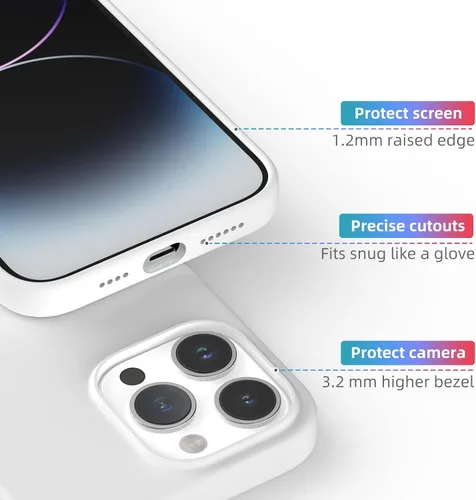Vista 115 de Funda de silicona líquida compatible con iPhone 12 Pro Max 6.7 pulgadas, funda de gel de protección completa con forro de microfibra, funda
