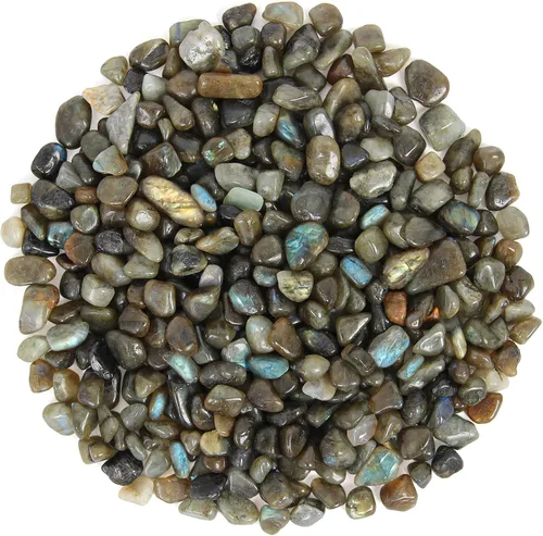Vista 31 de Chips de cristal de amazonita natural triturado de 1.1 libras, chips de cristales curativos a granel, piedras preciosas de cristal triturado