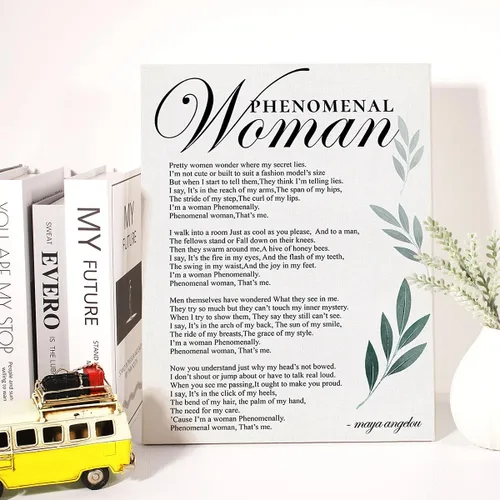 Vista 4 de Lienzo inspirador para pared, diseño de mujer fenomenal motivacional, impresión en lienzo feminista positiva, pintura en lienzo para oficina, hogar